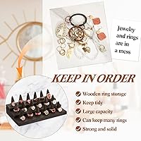 Vista 6 de Juexica Soporte de anillo de madera de 18 dedos Soporte de anillo de dedo de madera para vender expositores de joyas Escaparate para almacenamiento