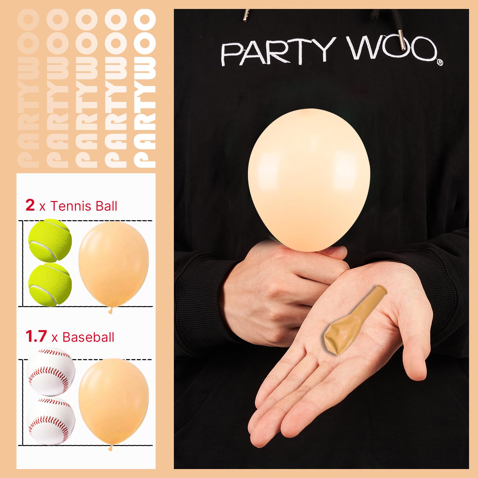 PartyWoo Nude Balloons 100pcs 5 Inch Apricot Boho Fall Neutral Latex Helium Balloons for Graduation Wedding Anniversary Birthday Boy Baby Shower Woodland Boho Theme Party Decorations Brown-F05 - 3