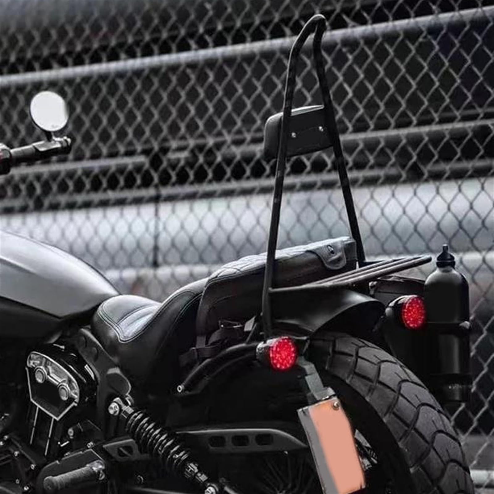 Schienale per Sissy Bar Passeggero Posteriore Nero per Moto per I&ndian Scout