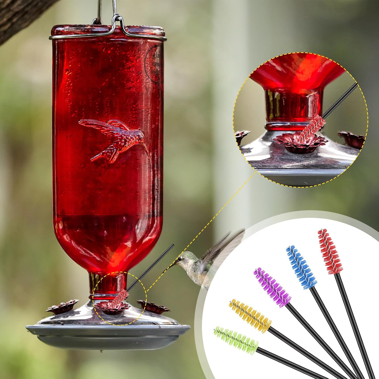 Hummingbird Feeder Cleaning Brush, 19 Pieces 3 Size, Yellow image 5
