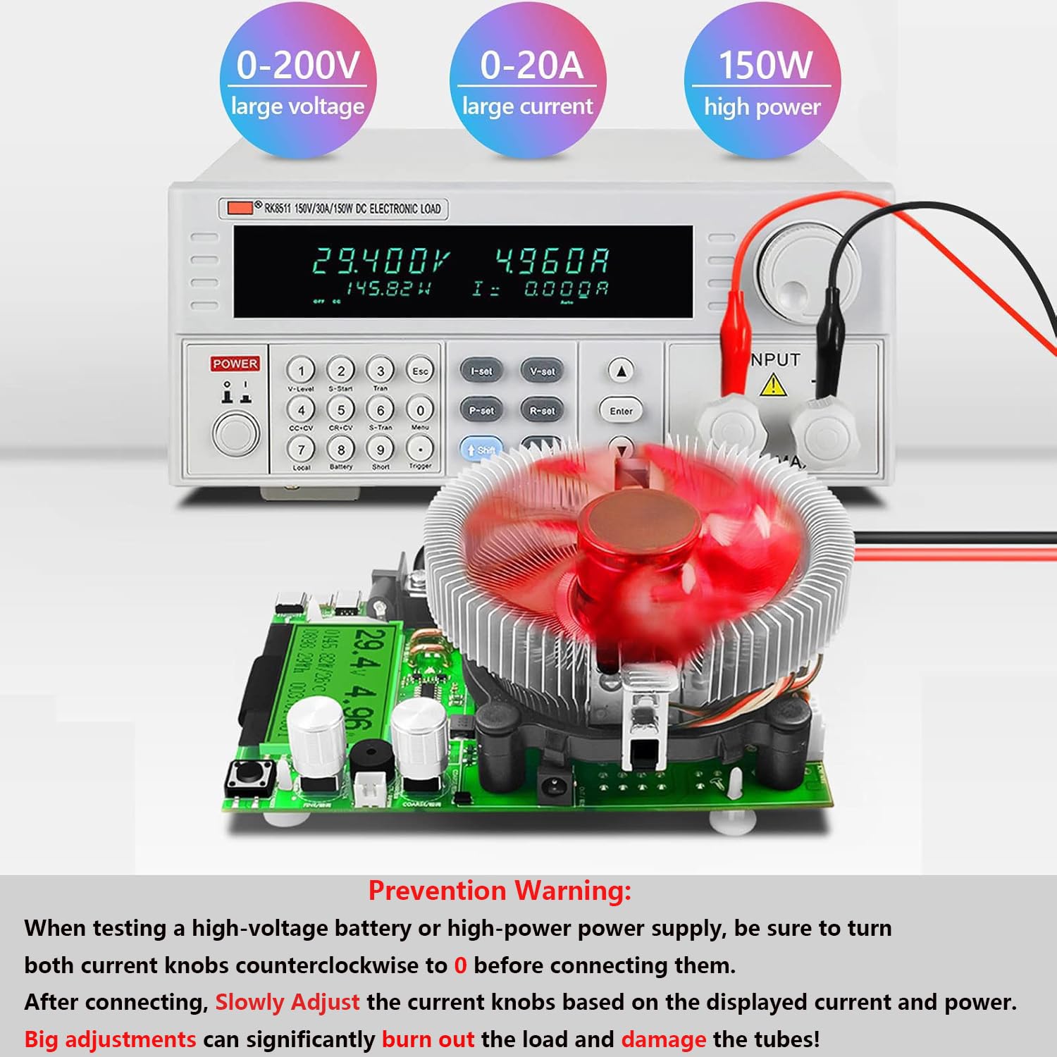 Prevention warning for MakerHawk Electronic Load Tester