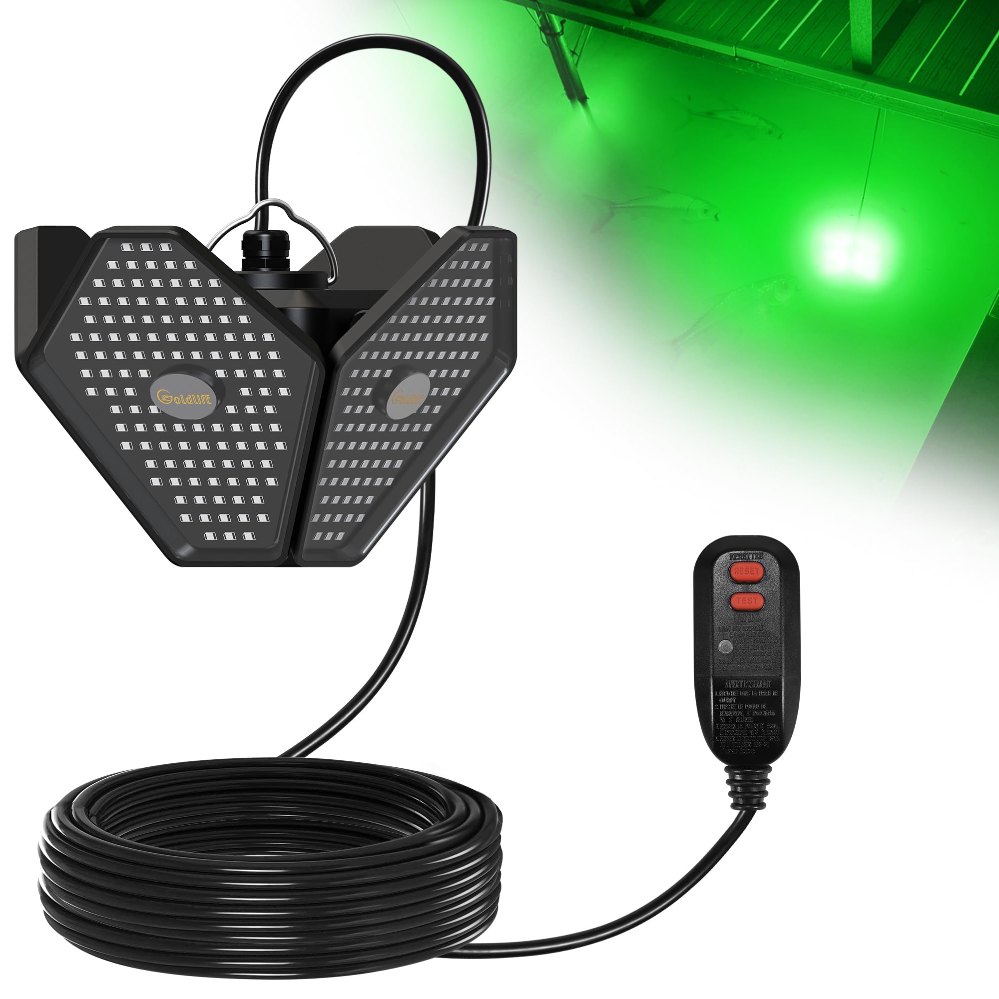 View 1 of **SEE NOTES***Goldlife 400W LED Green Underwater Fishing Light
