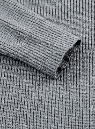 Jmierr Mens 1/4 Zip Up Sweater Knit Highneck Slim Fit Polluver Sweaters For Man With Ribbed Edge,Us 49(2Xl),Gray #TOP5