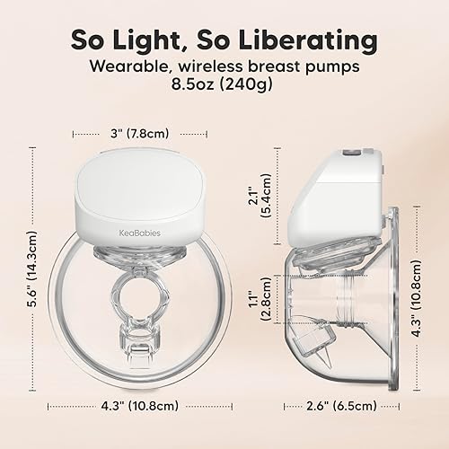 Miniatura 3 de Extractor de leche eléctrico de pulso, portátil y manos libres (blanco)