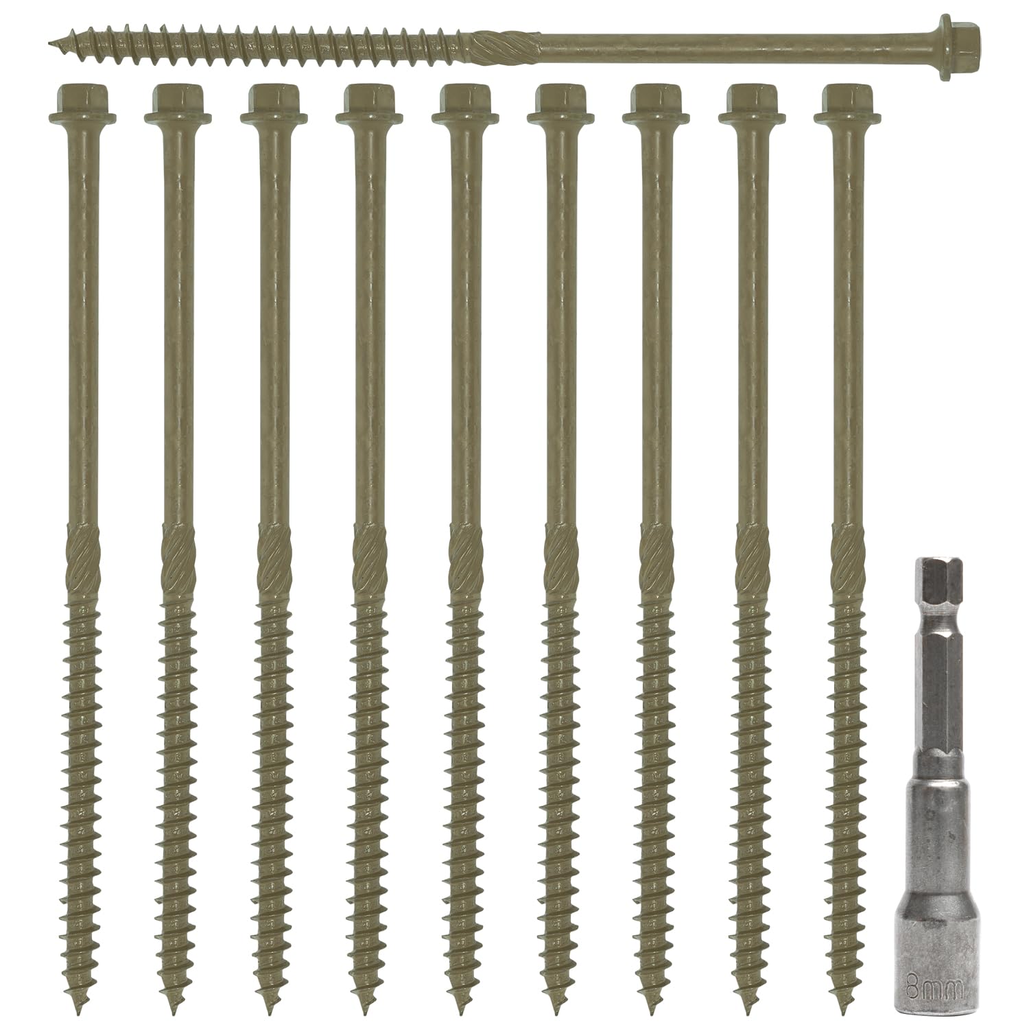 Woodside Hex Head Exterior Decking/Landscaping Sleeper Bed Fixing Screws, 6.7mm x 150/200/250mm, Pack of 50-150mm โ image 1