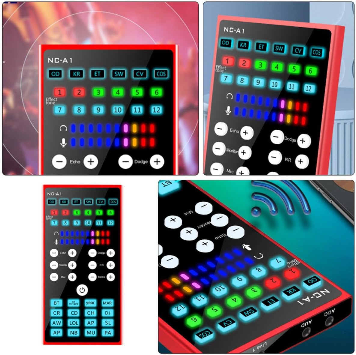 Multi-Purpose Compact Voice Changer Sound Card with Dual Dsp Noise Reduction for Live Streaming Podcasting Gaming and Phone Computer Use