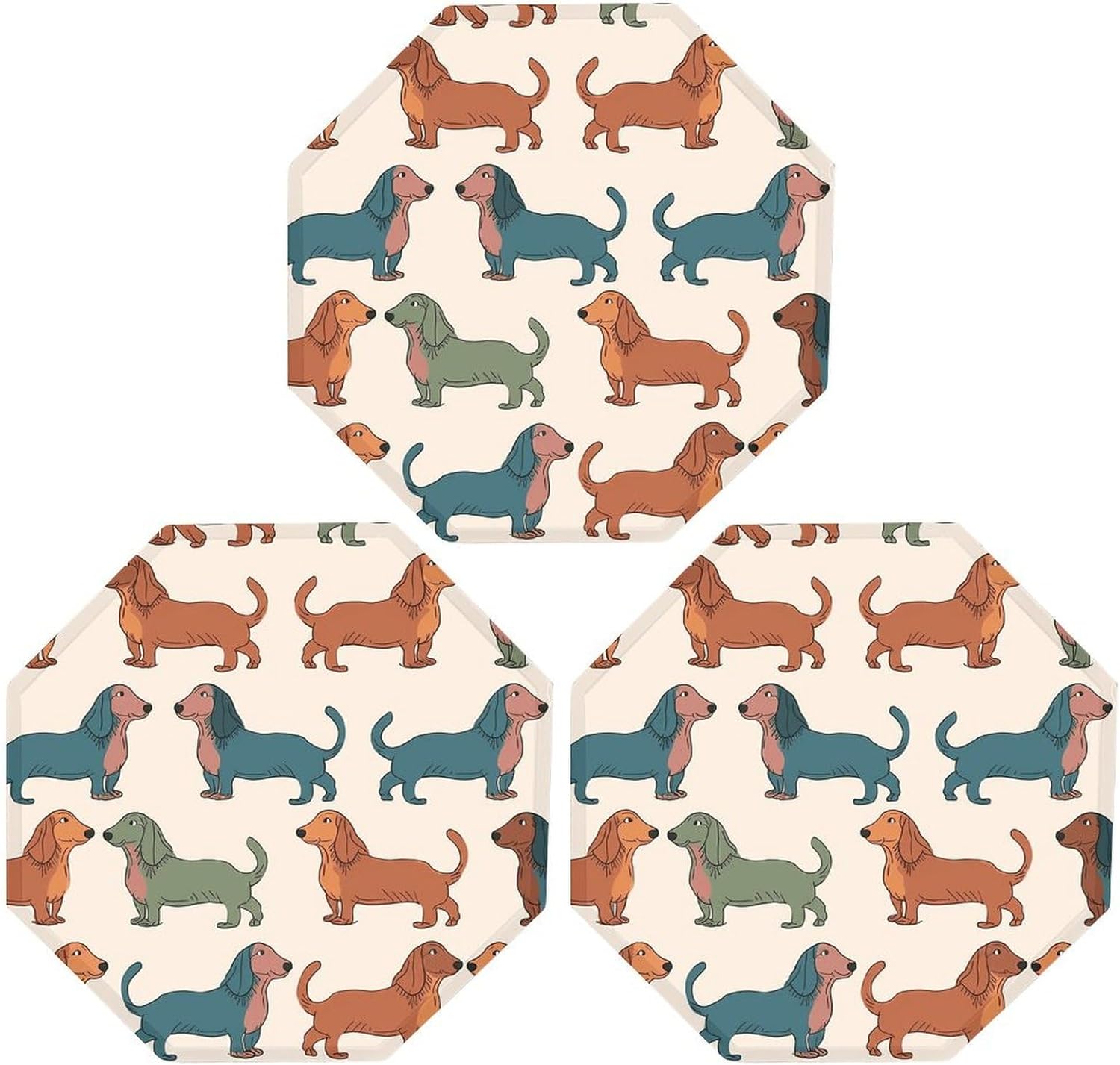 Ctagon Metal Sign for Home, Modern Display Plate for Kitchen, Cute Dachshound Dogs Plates Accent Hanging Wall Decorations 3PCS for Living Room, Bedroom, Hallway, Hotel