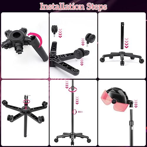 Miniatura 6 de HSONBIUTY Ionic - Secador de pelo de pie, secador de pelo profesional con capucha con ajuste de tiempo, controles táctiles y 3 ajustes de
