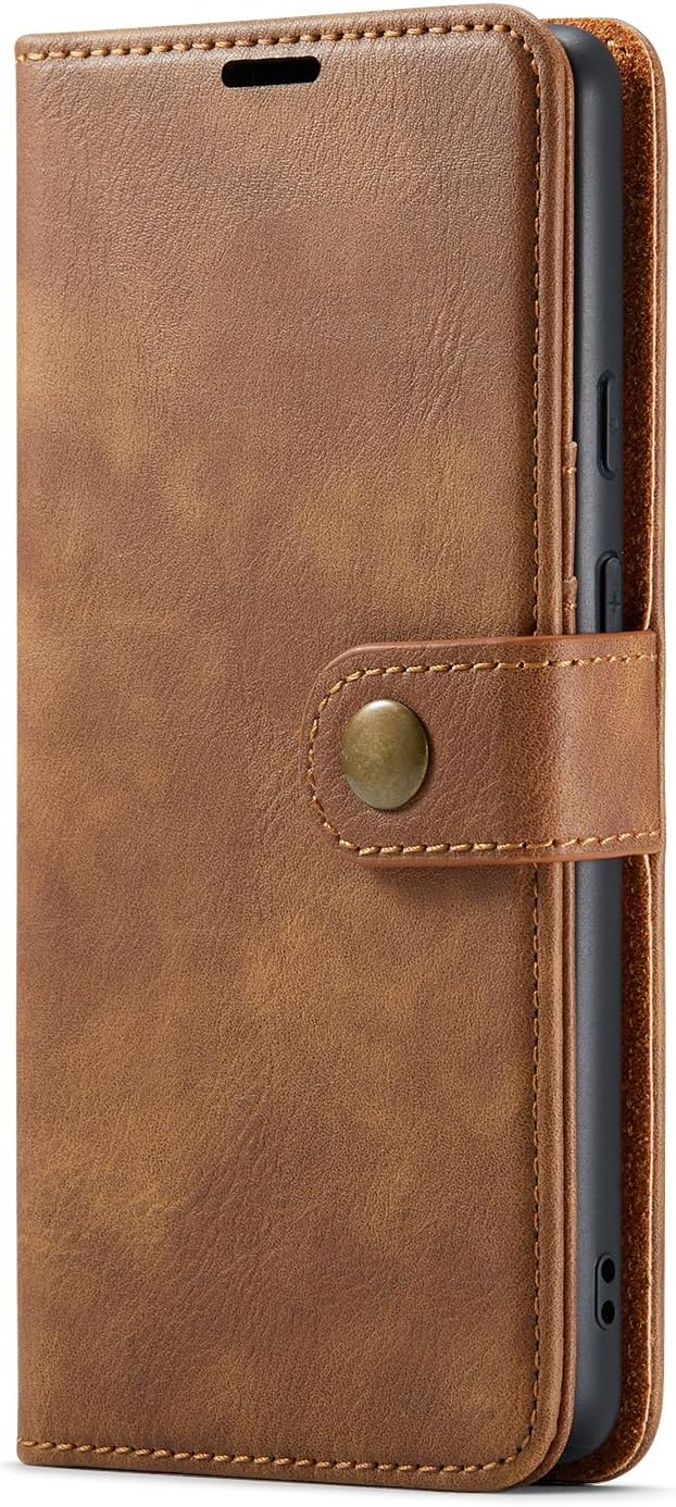Asuwish Phone Case for Google Pixel 6A 5G 2022 Wallet Magnetic Detachable Cell Cover with Tempered Glass Screen Protector Flip Card Holder Slot Pixel6A A6 Women Men Girls Purse Mobile Folio Brown