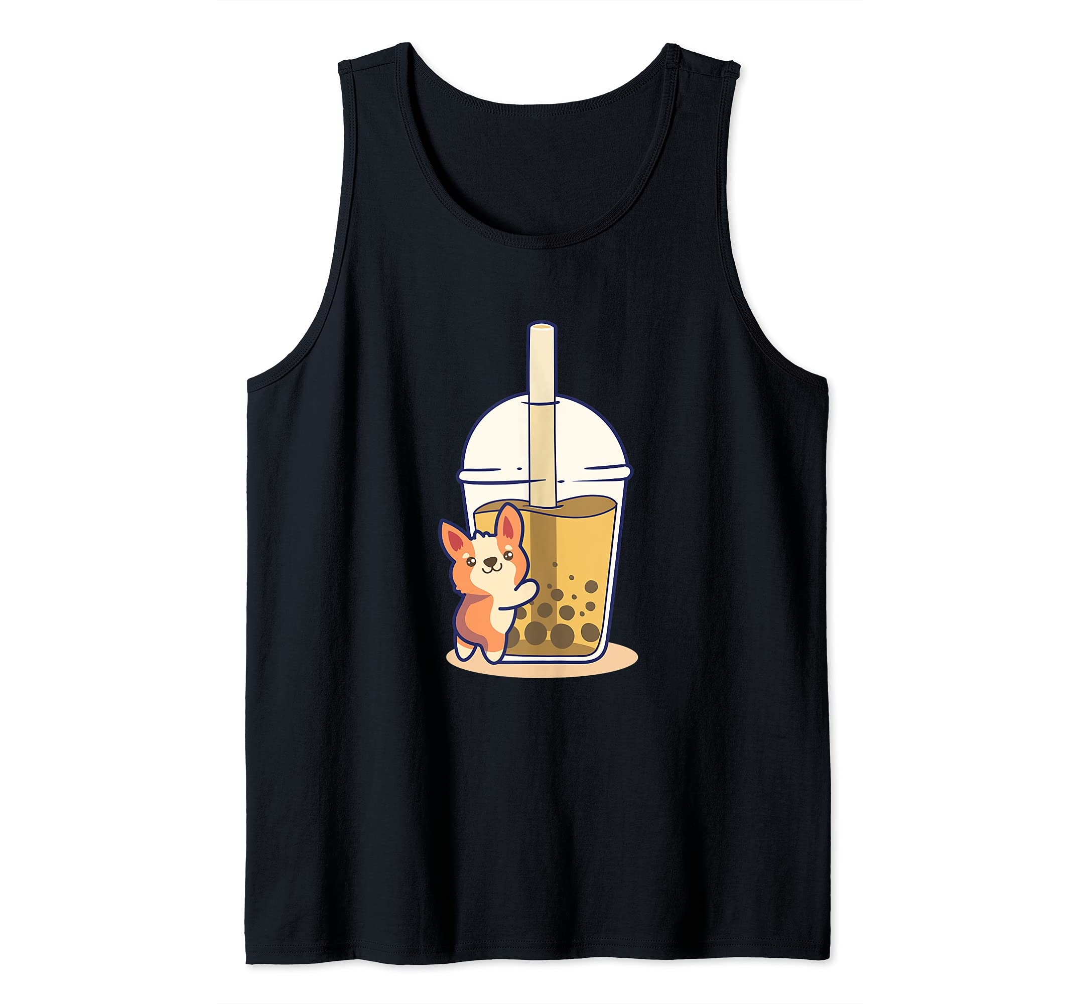 Corgi Lover I Bubble Tea I Bobas I Boba Tea I Kawaii Corgi Tank Top