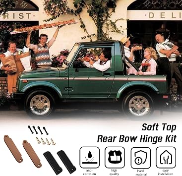 Both Side Soft Top Rear Bow Hinge Kit,Resists Rust,Cracking
