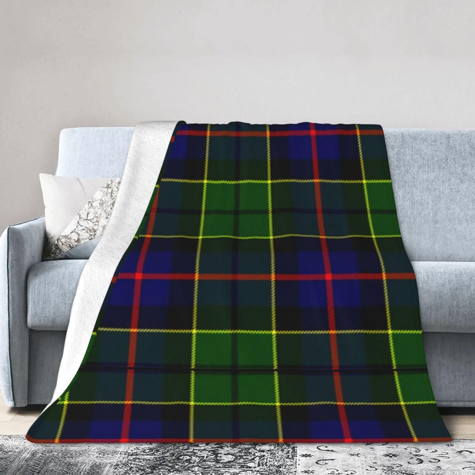 ERTDFXCV Clan Forsyth Tartan Blanket 60"x50"