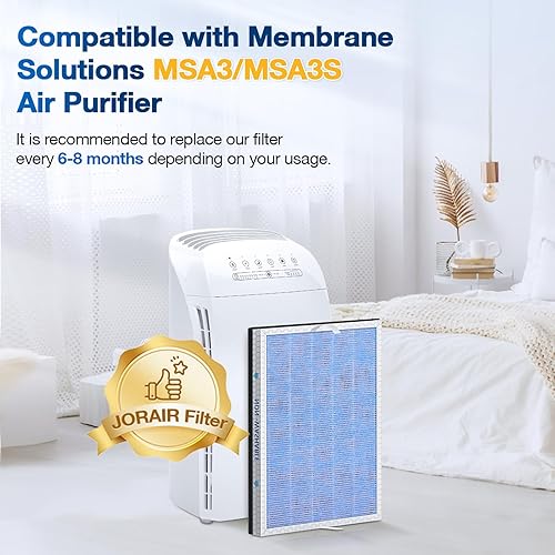 Miniatura 2 de Paquete de 3 filtros de repuesto MSA3MSA3S True HEPA compatibles con Membrane Solutions MSA3 y MSA3S, filtro HEPA verdadero H13 de 3 etapas, paquete