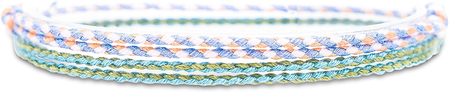 Made by Nami Boho Surfer Bracelet Set of 2 Women and Men - Handmade Beach Festival Accessories - 100% Waterproof & Adjustable - Friendship Bracelets Braided Girls Fabric Bracelet