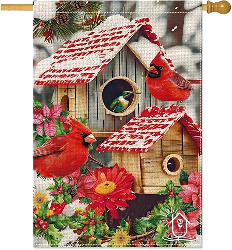 winter outdoor flags 28x40 double sided, winter christmas house Decoration