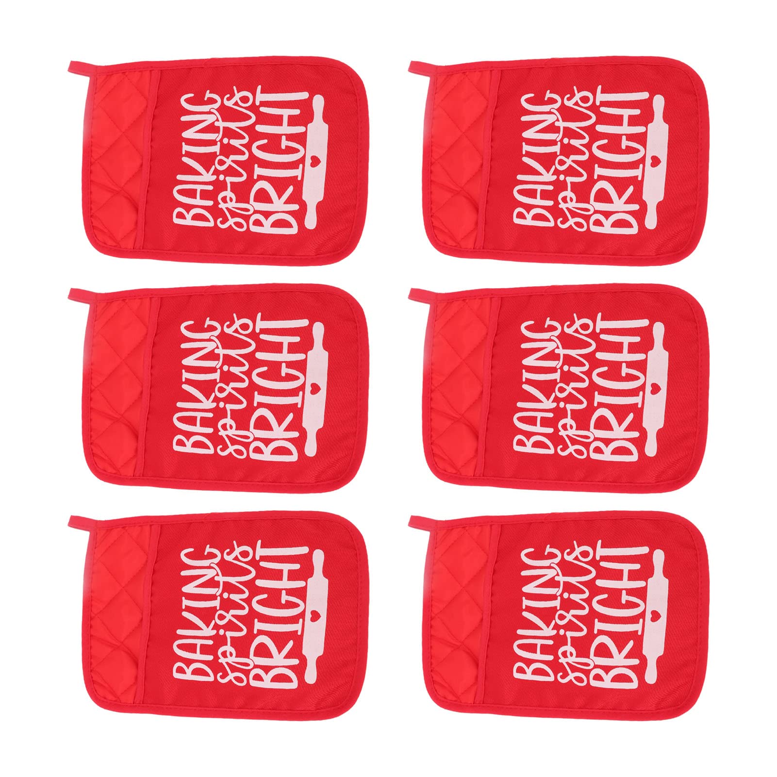 Agarraderas navideñas con Bolsillo, Manoplas para Horno térmico, Kit para Hornear con Rejilla navideña, 6 agarraderas navideñas con delicados Patrones navideños para Hornear y