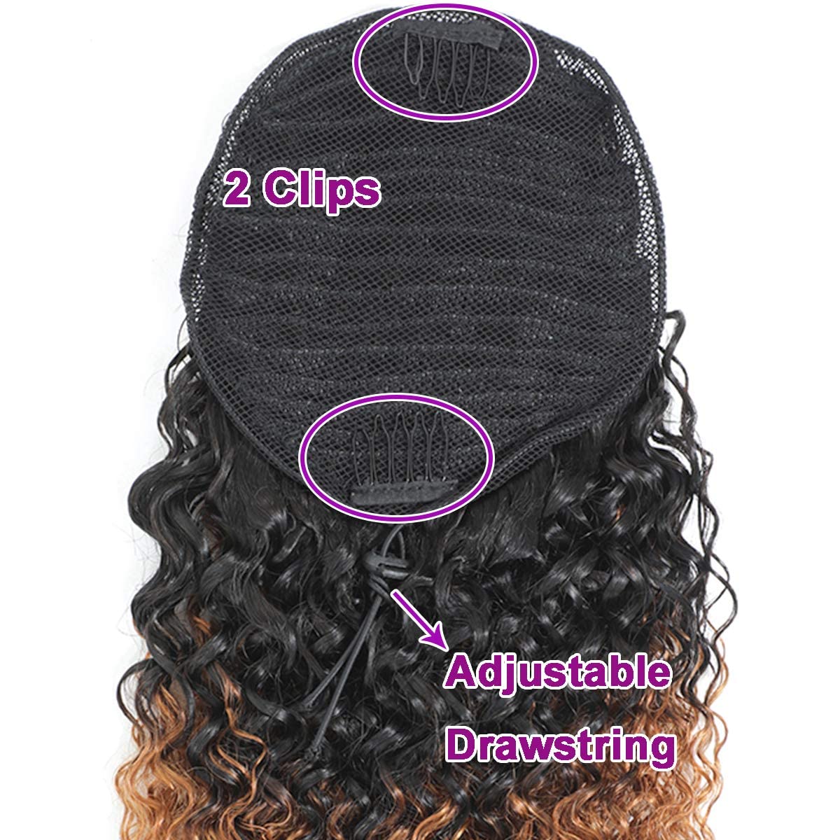 22" Long Curly Ponytail Hair Extension Drawstring Kinky Curly Pony Tail Hair Piece for Black Women Girls Quality Real Human Hair Clip in Ponytail Hair