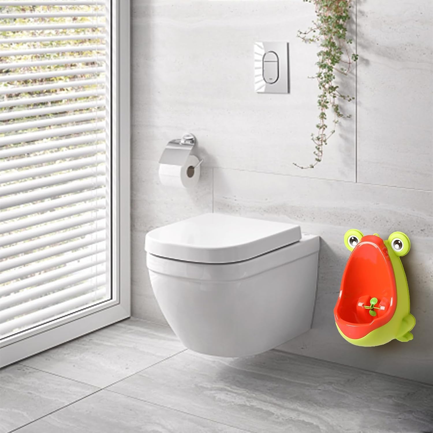 Frog Urinal Potty Training 13x11" Wall Hanging/Suction Cup Toddler Urinal with Aiming Target at Home, Kindergarten, Preschool| Boys