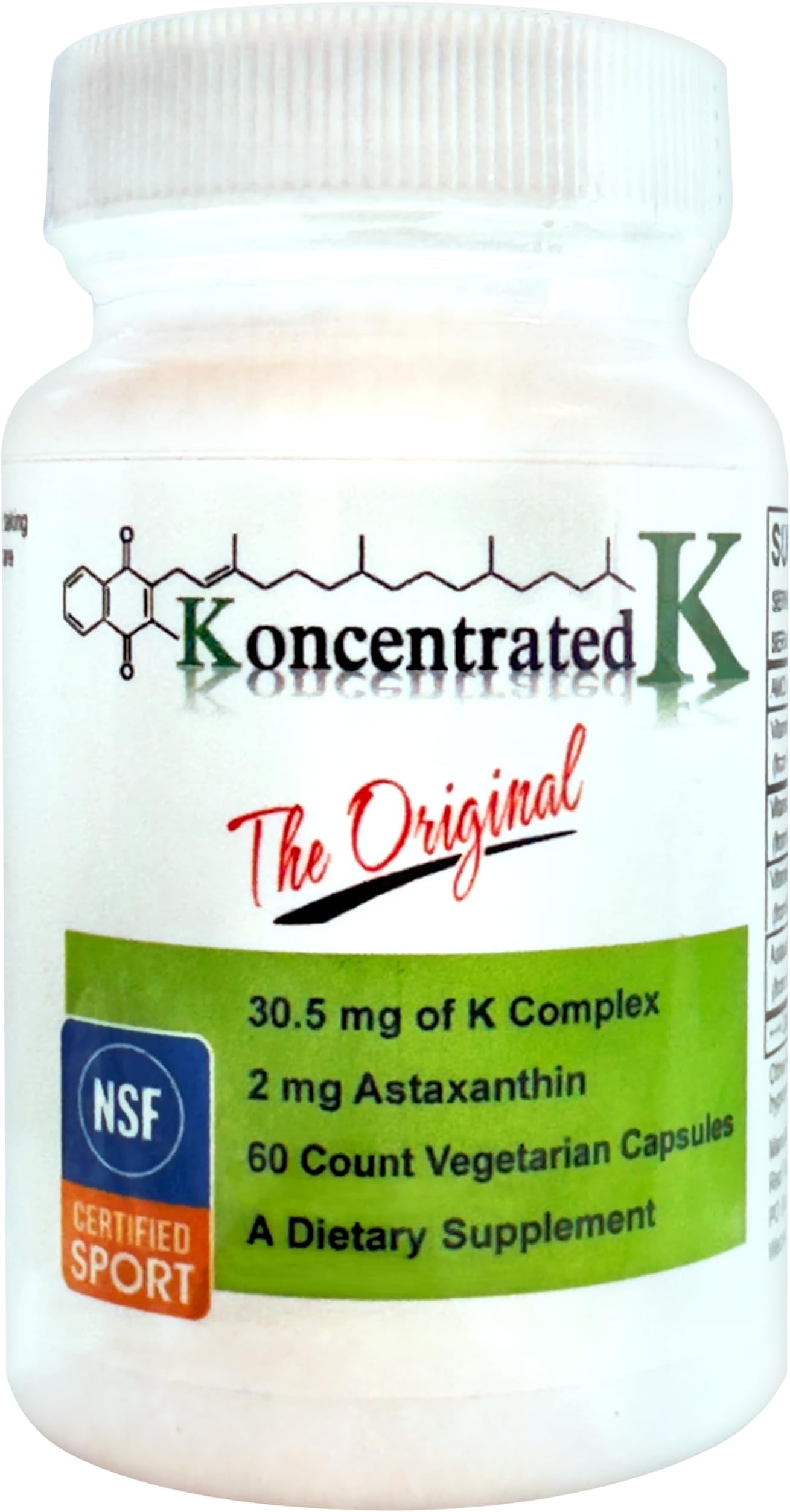Koncentrated K- NSF Certified Sport, 30.5 MGS of Ks, 2 milligrams Astaxanthin
