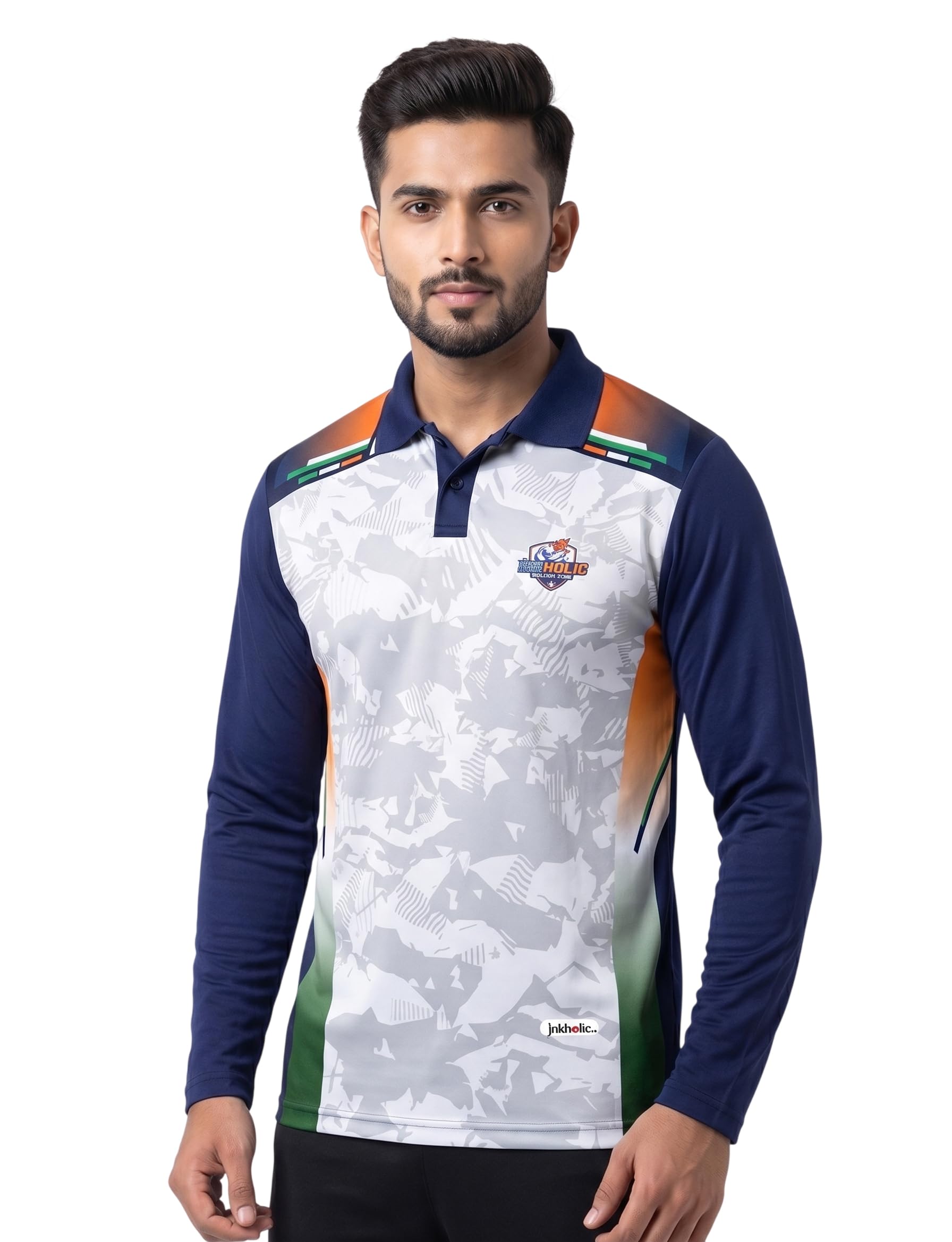 inkholic Men's Full Sleeve Collar Neck Cricket Jersey, Polyester, Regular Fit, Sublimation Print,5600F-picture-14