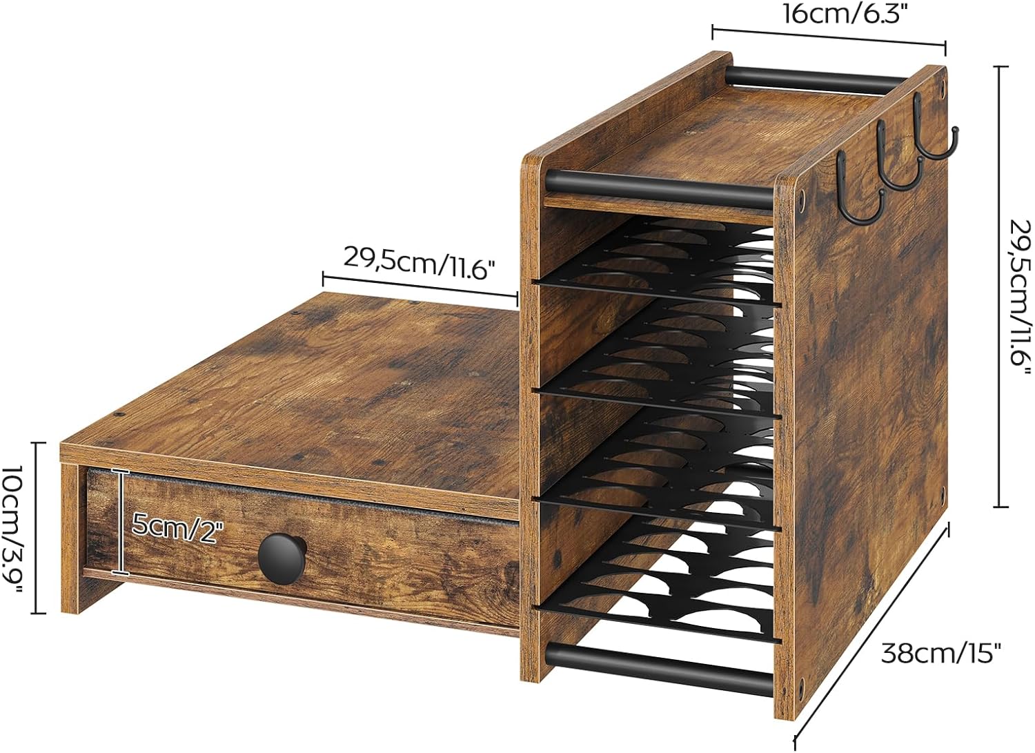 Coffee Pod Drawer Holder, 72 Pods Large Capacity, 4 Tier Holder for Vertuo, Coffee Pod Drawer Holder, KH06BR-KH02BR