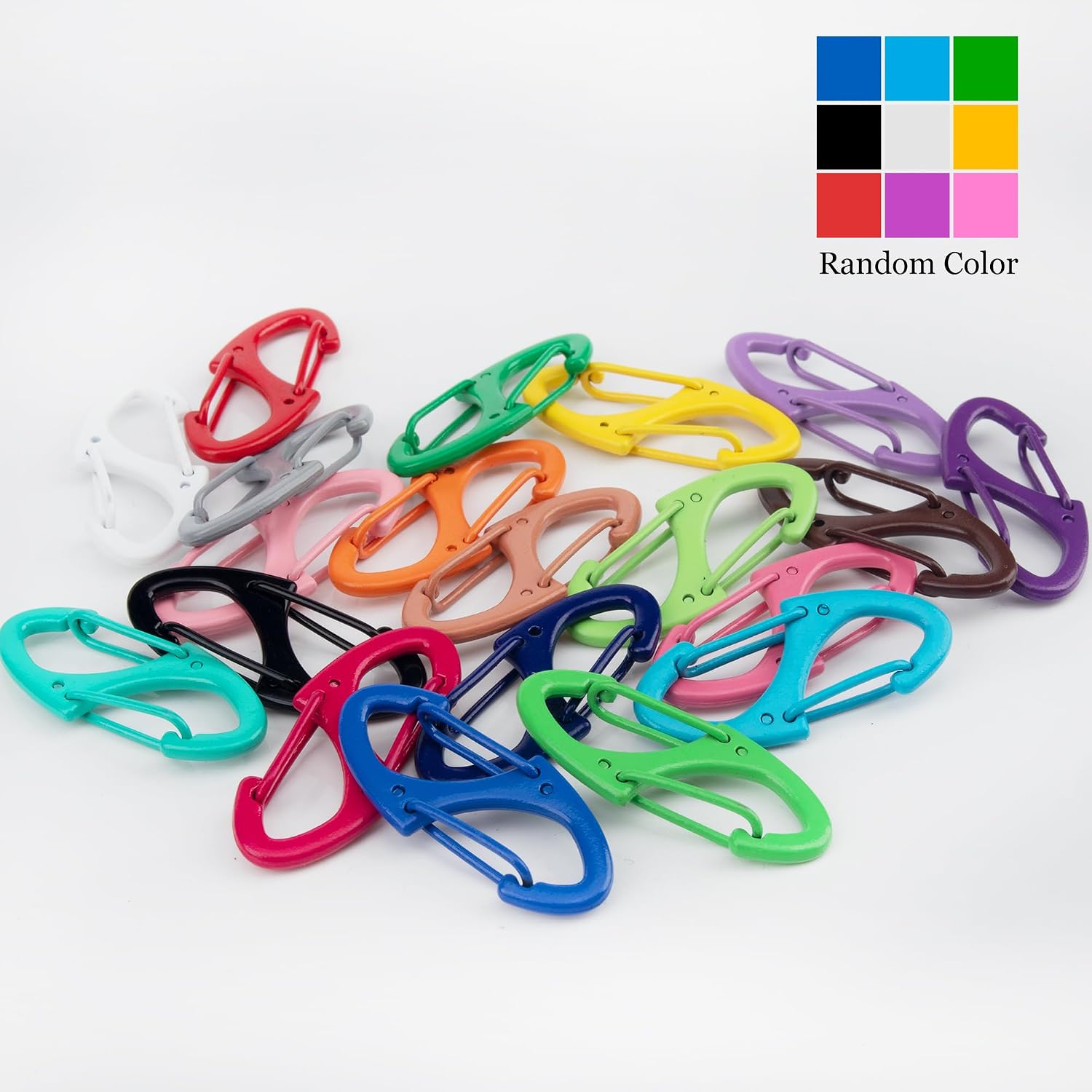 SWATOM 10/20/30 PCS S Double Sided Mini Carabiner Clip Small Dual Wire Gate Carabiners Keychain Clasp Snap Hooks Tiny Key Clips EDC Accessories for Outdoor Camping Fishing Hiking image 3