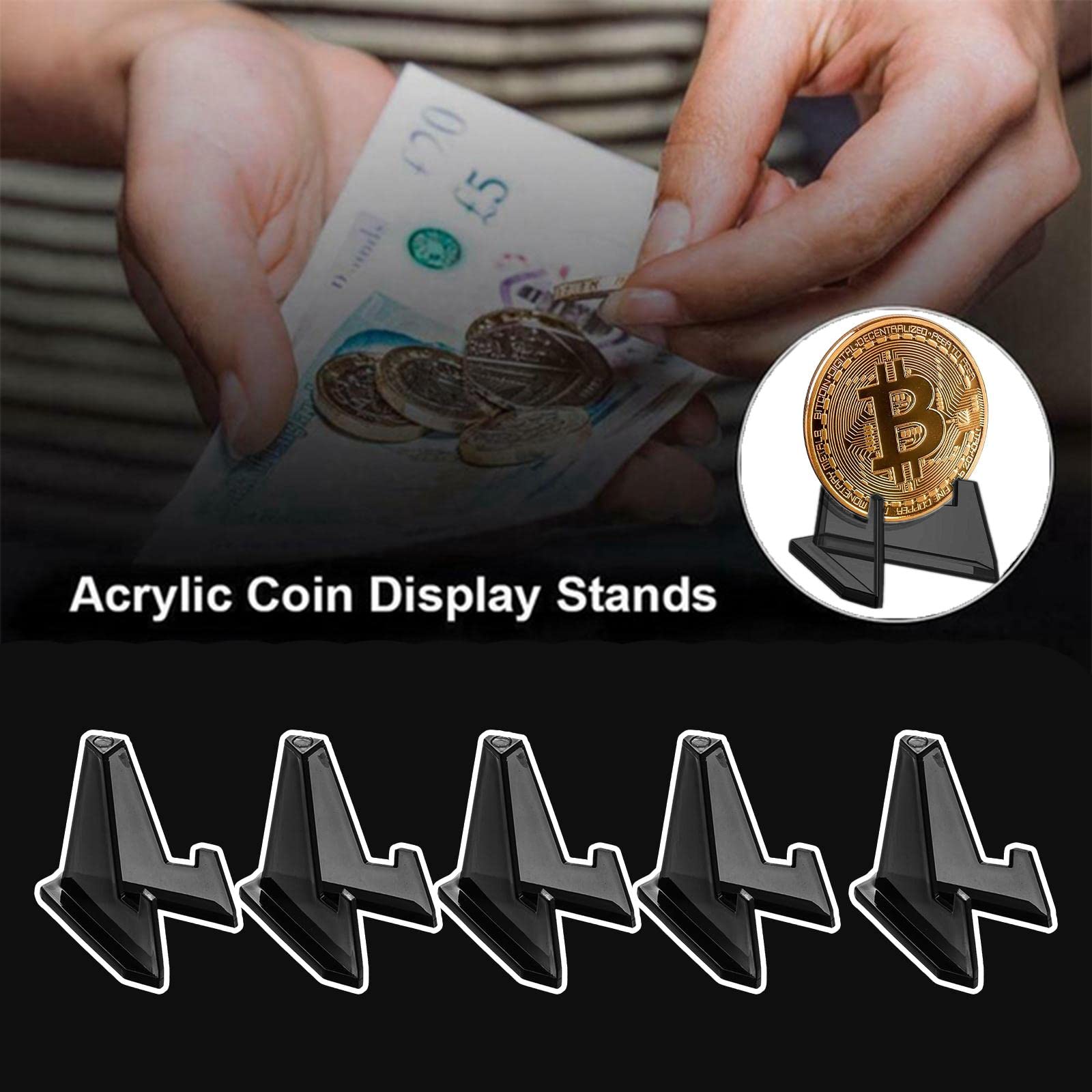 Présentoir Transparent Pour Pièces De Monnaie, 1/5/10 Pièces, Mini
