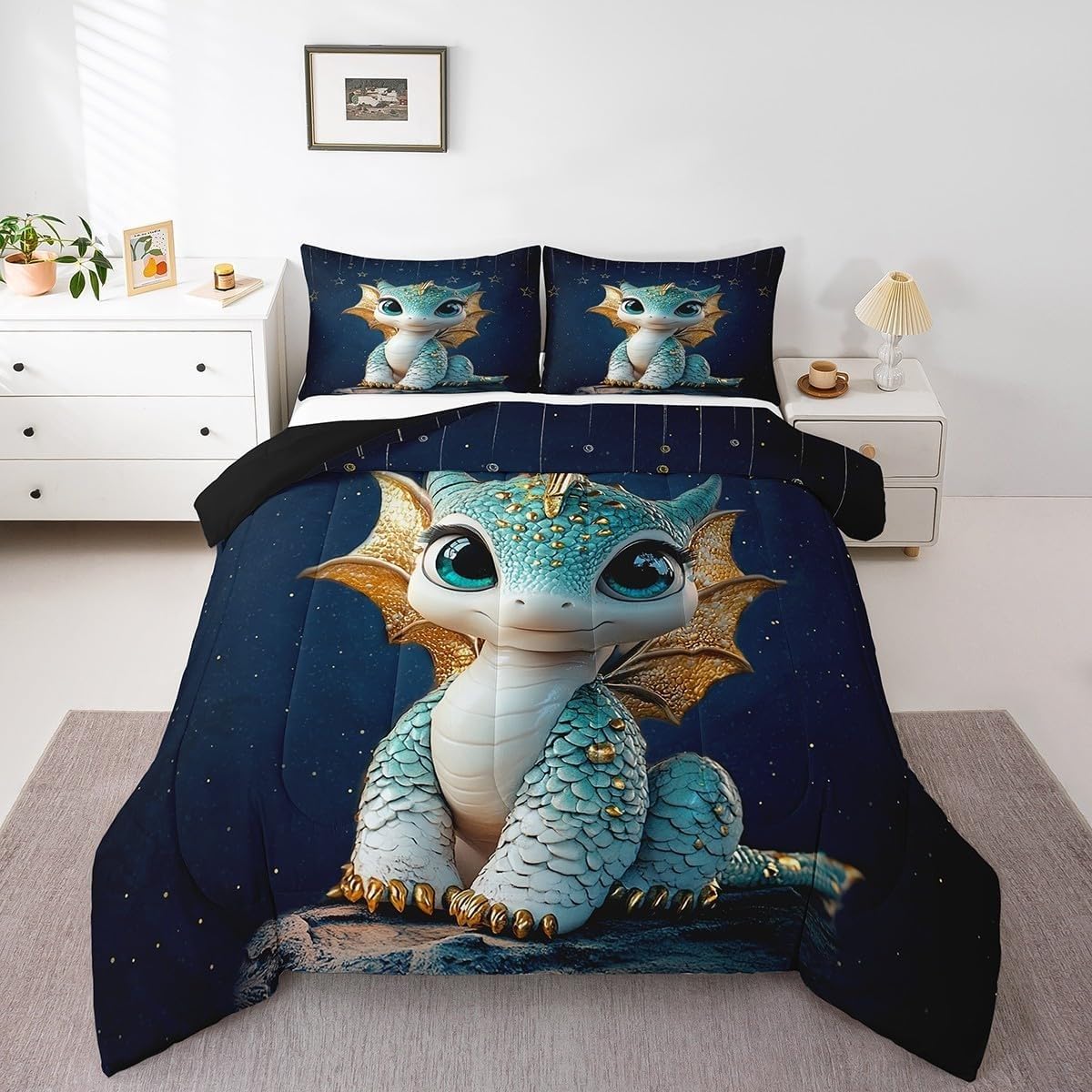 Couette 240x260 adulte 2 personnes pour lit double avec motif ciel étoilé