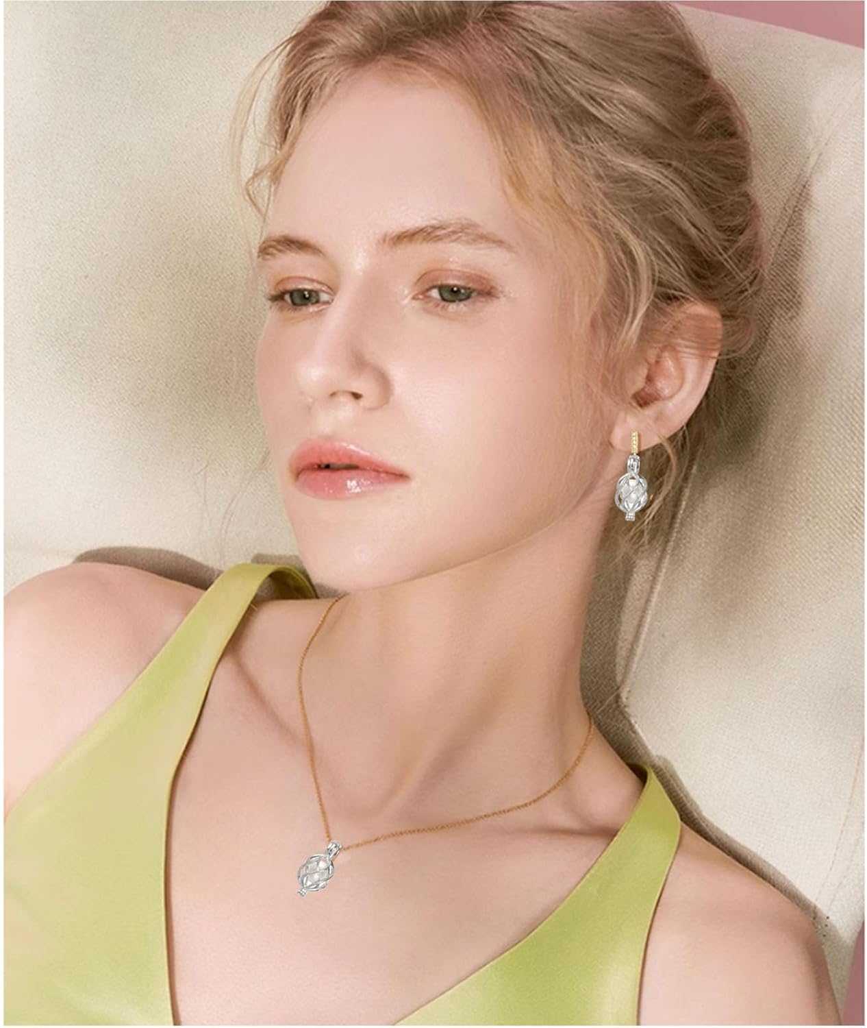 25 Pack Pearl Cage Locket Pendants Openable Crystal Stone Holder for DIY Charms Bracelet Necklace Jewelry Making Crafts - Image 3