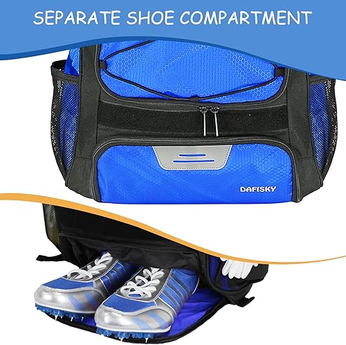 Miniatura 4 de Bolsa de béisbol juvenil con compartimento para zapatos, mochila de béisbol con gancho para valla para equipo y equipo de T-Ball y softbol, sostiene