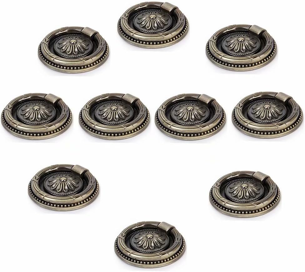 10PCS Antique Bronze Ring Pull Handle for Kitchen