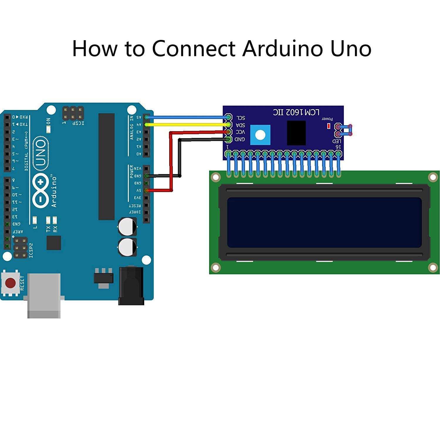 20x4 LCD Display Module With I2C/SPI Interface - 2004 Character Screen ...