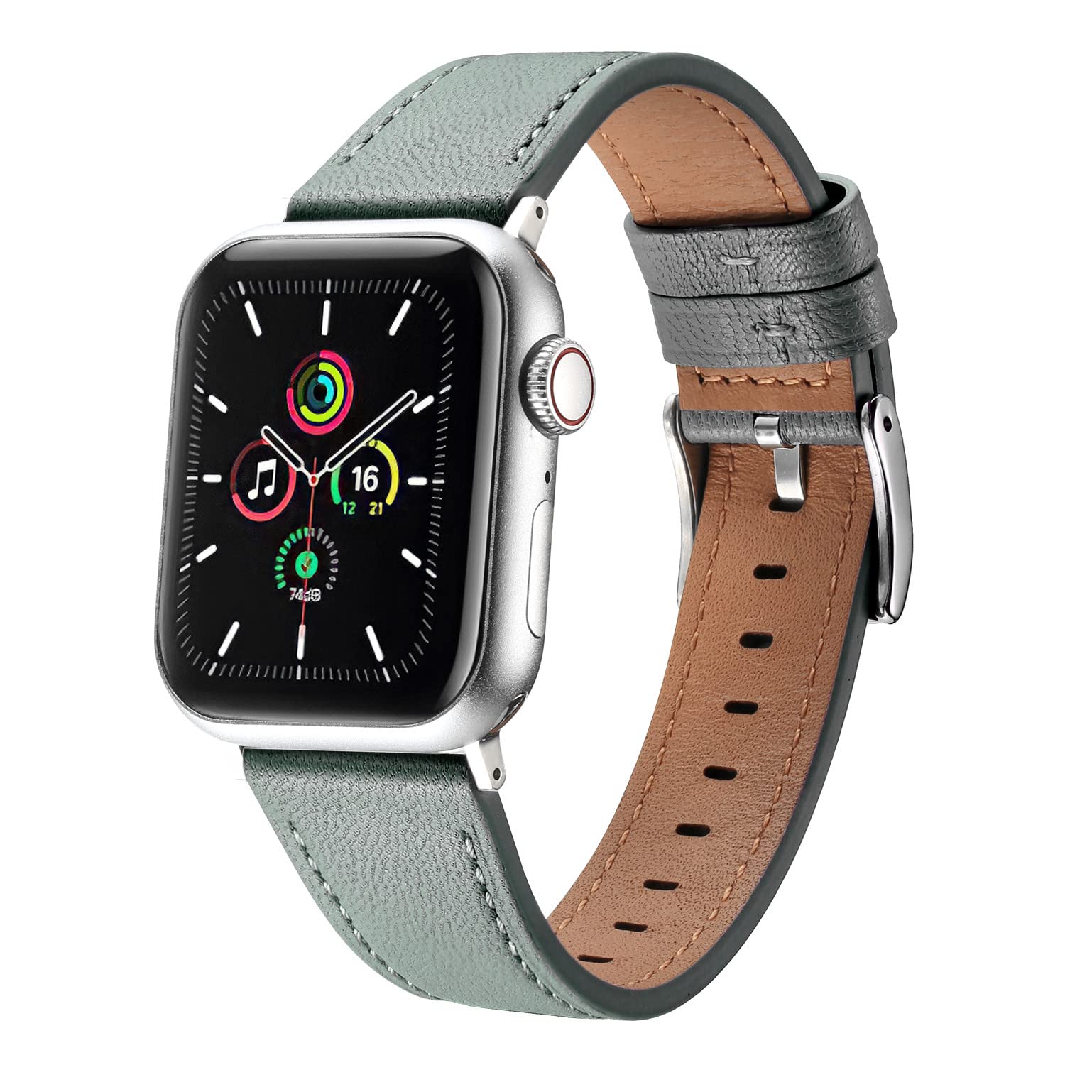 Moran Leather Bands Compatible with Apple Watch Band 49mm 45mm 44mm 42mm 41mm 40mm 38mm, Top Grain Leather Sheepskin Strap Thin Wristband for iWatch Ultra Series 8 7 6 5 4 3 2 1 SE/SE 2