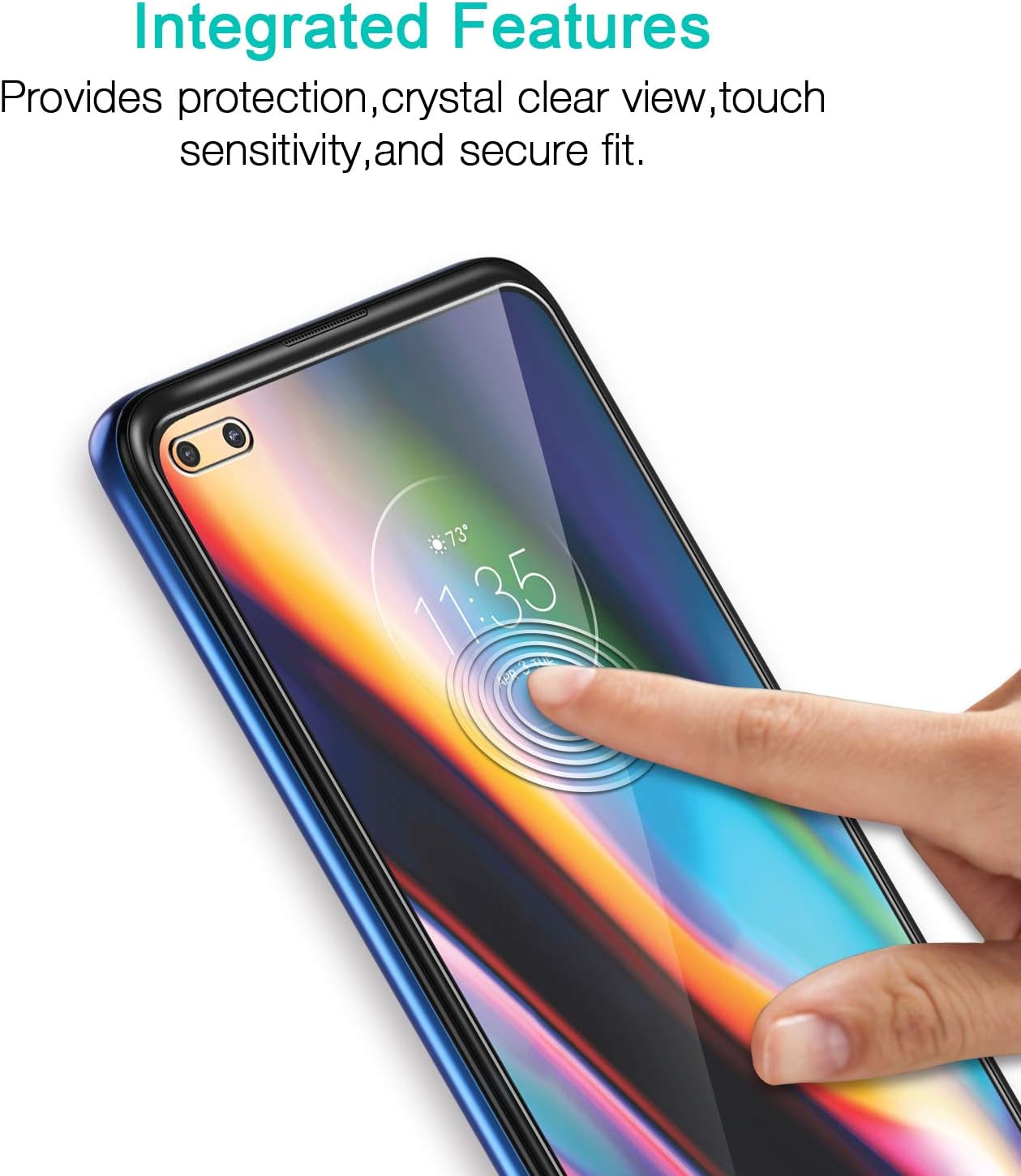 LK 3 Pack Screen Protector Compatible for Motorola Moto G 5G Plus/Moto One 5G/Moto One 5G UW Tempered Glass 9H Hardness, Case Friendly