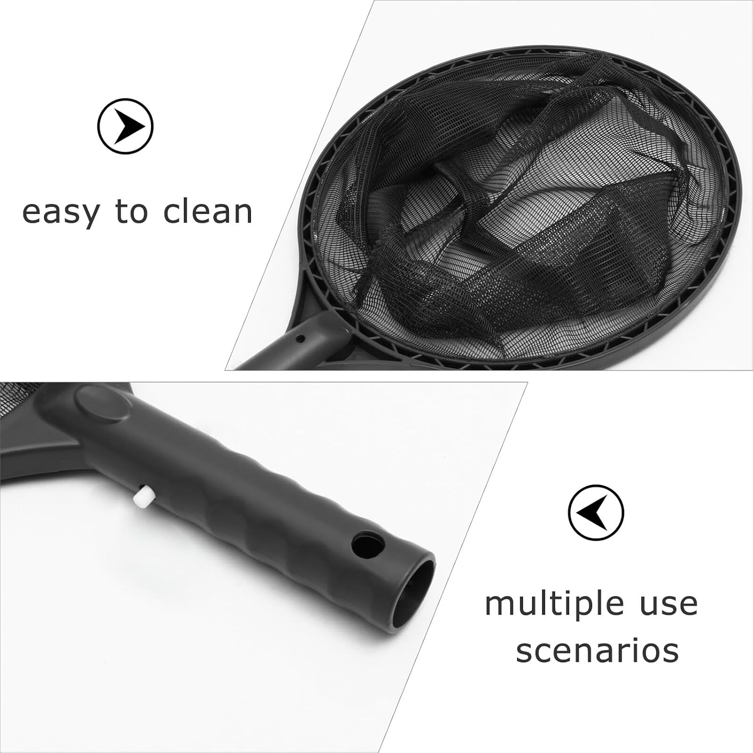 Ciieeo Swimming Pool Leaf Skimmer Net Fine Mesh Deep Rake Pool Cleaning Net Surface Cleaner with Plastic Frame