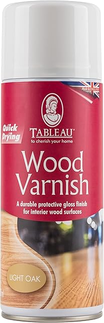Tableau Wood Varnish, Light Oak, Stain and Gloss Wood Surfaces in One Go. 400ml