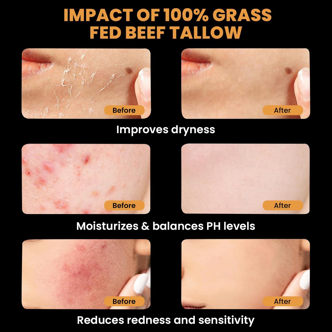 MONIER Tallow and Honey Balm for Face, Beef Tallow for Skin, Moisturizer with 100% Organic Grass-Fed Beef Tallow & Raw Wild Honey - Natural Formula for Dry & Sensitive Skin (Unscented) - Image 3