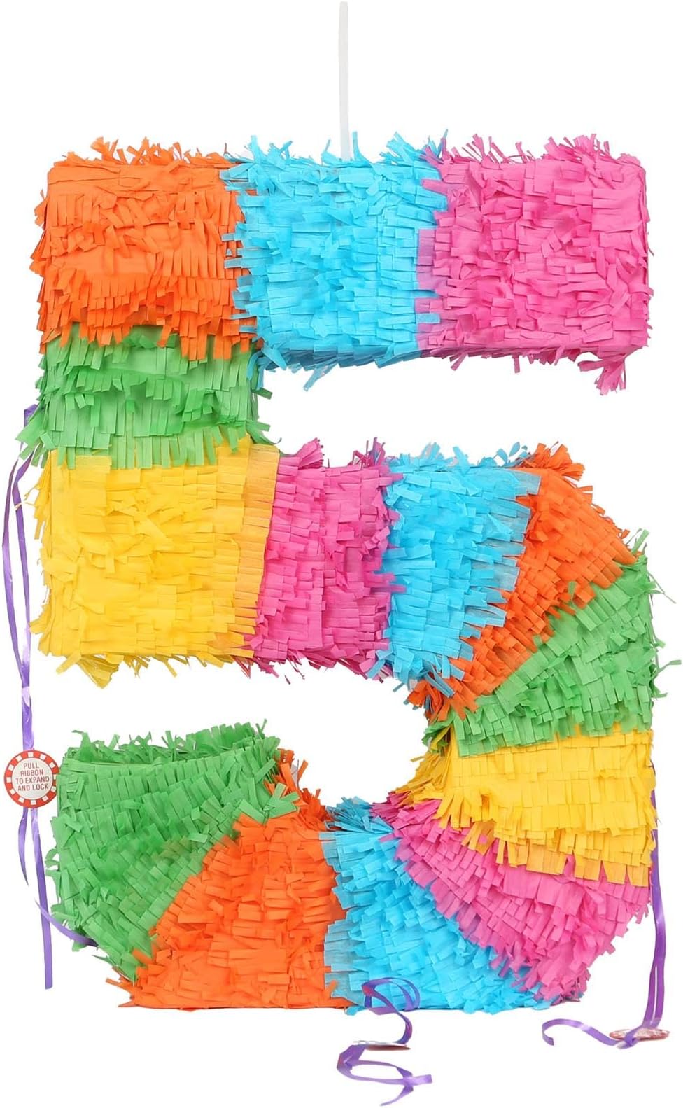 Fax Potato Number 5 Cardboard Pinata - Fill Your Own Kids Large Party Accessory Decoration - W35cm x D7.5cm x H50cm