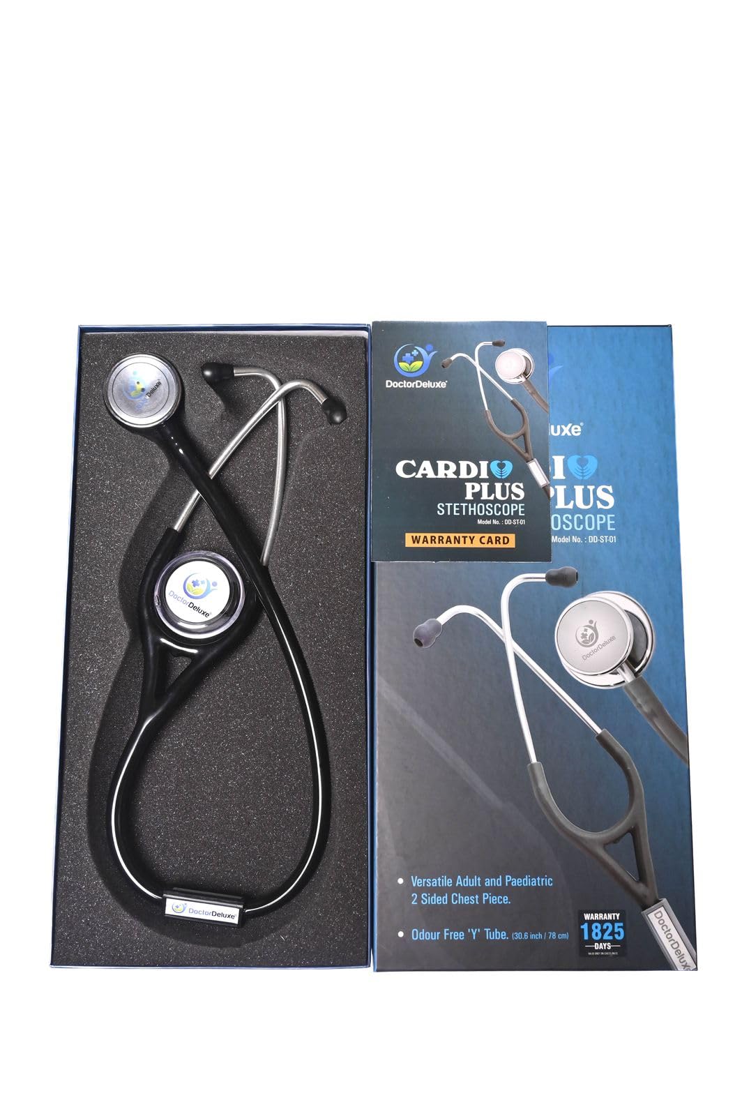 DoctorDeluxe DD-ST-01 Cardio Stethoscope, Black 3
