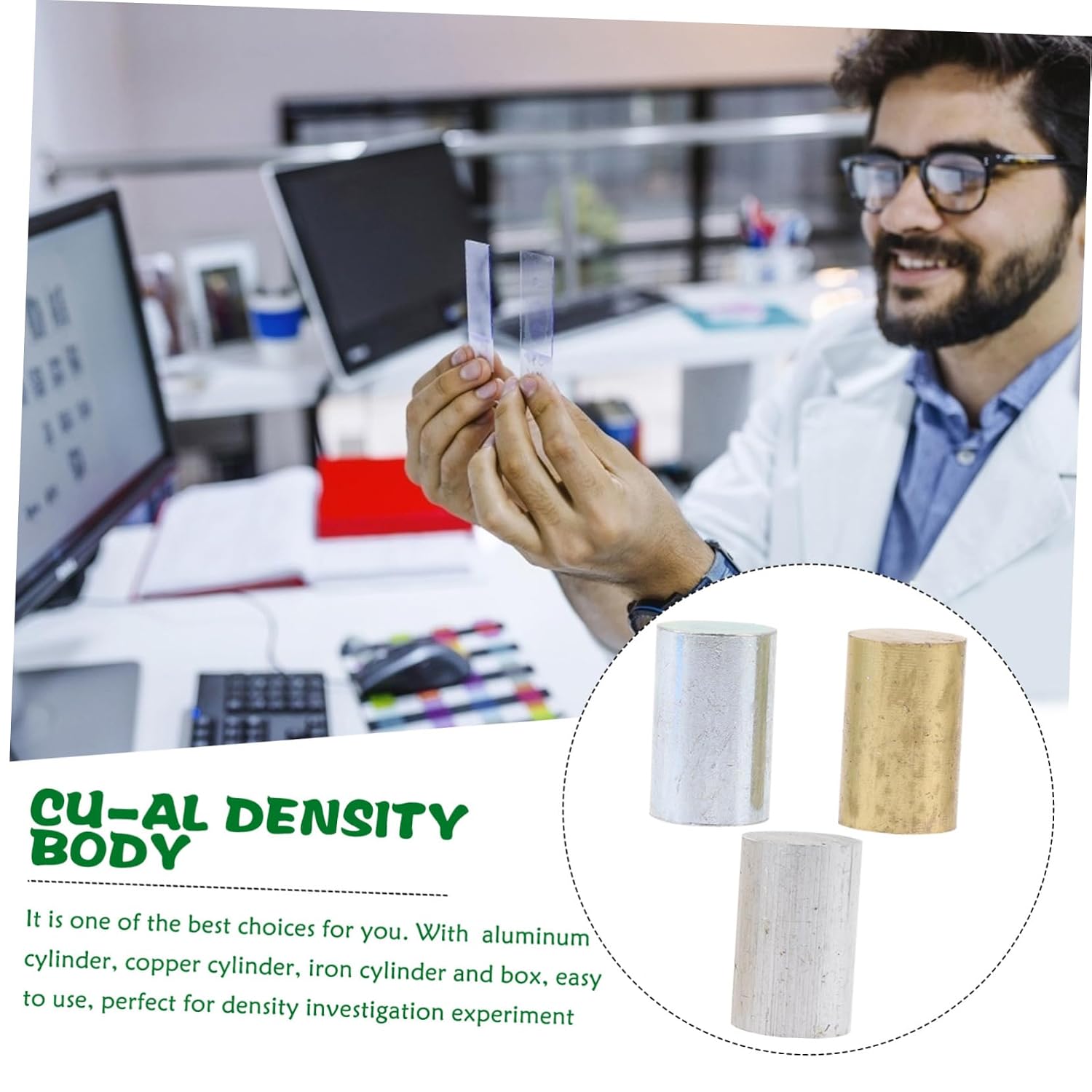 Density Investigation Lab Aluminum Iron Cylinders Graduated Cylinder Kit