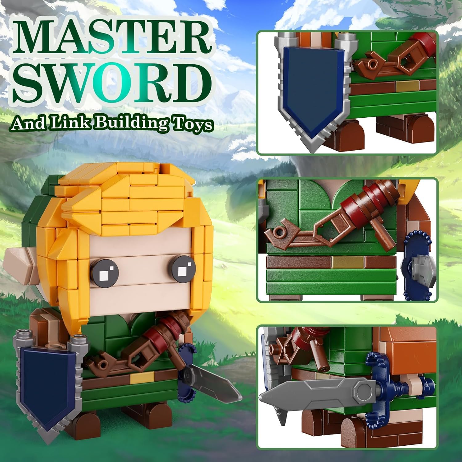 The Master Sword Building Kit with Link Action Figures Building Set, BOTW 2 in1 Micro Hyrule Building Blocks Set, Birthday Party Decorations Supplies, Gifts for Fans Kids Adults
