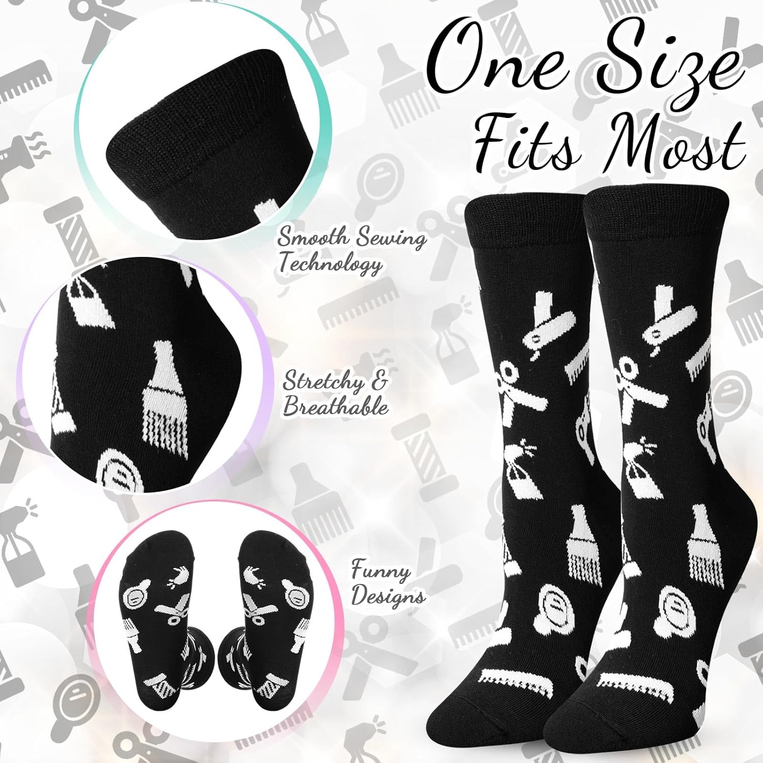 Umigy 2 Pcs Hairdresser Barber Graduation Gifts for Men Women Hair Stylist Tumbler and Novelty Socks 20 oz Stainless Steel Tumbler with Lids and Straw for Hairdresser Cosmetology Female Gifts Ideal - Image 2