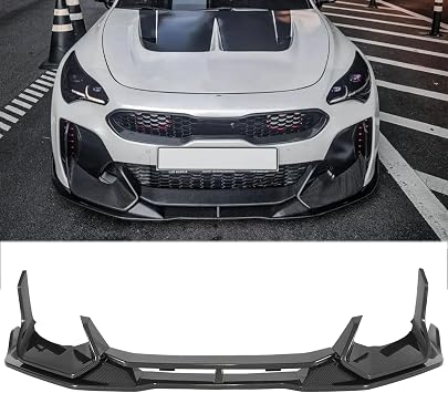Front Lip Splitter for Kia Stinger GT GT1 GT2 18-23 GT-Line 20-23 | Carbon Fiber Painted Front Bumper Add-On Spoiler Diffuser ABS Plastic For GT/GT1/GT2/GT-Line Not For Base Model