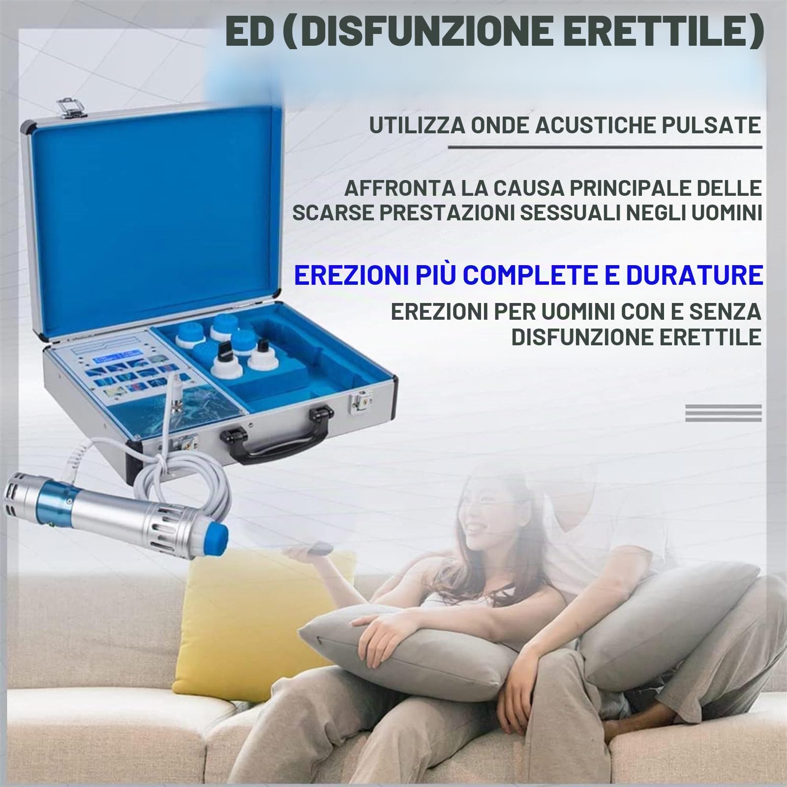 Dispositivo per terapia ad onde d'urto,macchina per terapia ad ultrasuoni,dispositivo per terapia acustica,con testina di massaggio multipla,per sollievo dal dolore da massaggio profondo,Button