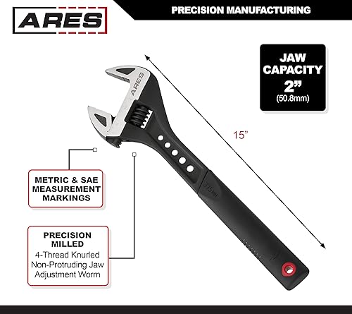 Miniatura 10 de ARES 33062 - Juego de llaves ajustables de 3 piezas - Llaves de 6 pulgadas, 8 pulgadas y 10 pulgadas con bolsa de transporte - Construcción de acero