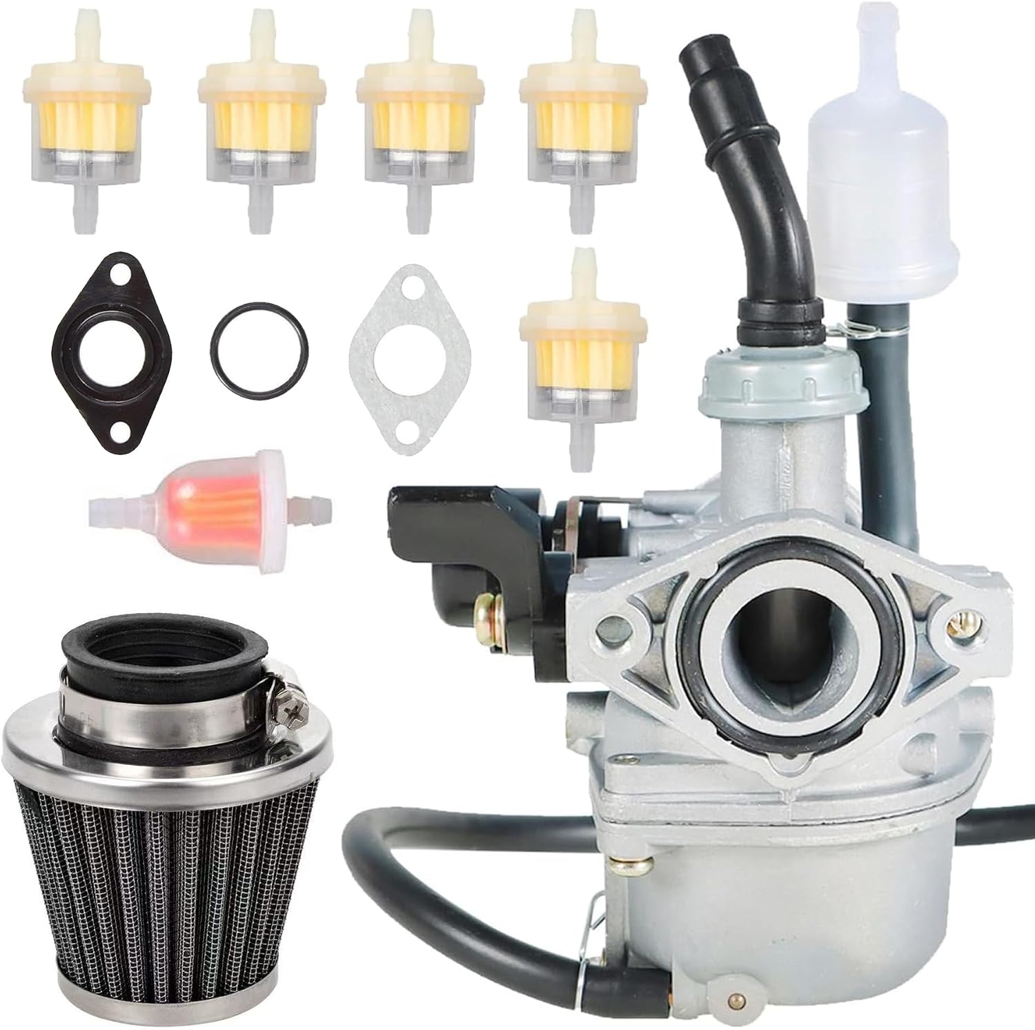 PZ19 Carburetor Carb with 35mm Air Filter and Fuel Filter 50cc 70cc 80cc 90cc 110cc 125cc Replacement for ATV Dirt Bike Pit Bike