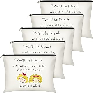 5 Pieces Friend Gifts Cosmetic Bag for Women, Side Friends Gifts, Long Distance Friendship, Birthday, Christmas Gifts Trav...