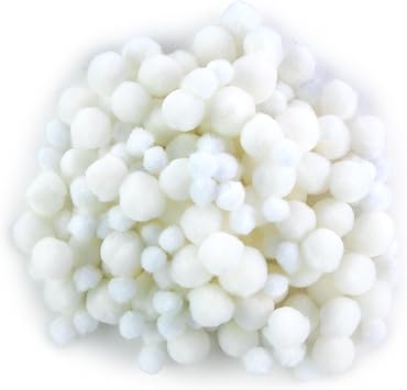 CousinDIY Pom Poms for Crafts, 300 Pieces - Assorted Size Craft Pom Pom Balls for DIY Designs and Creative Projects - White