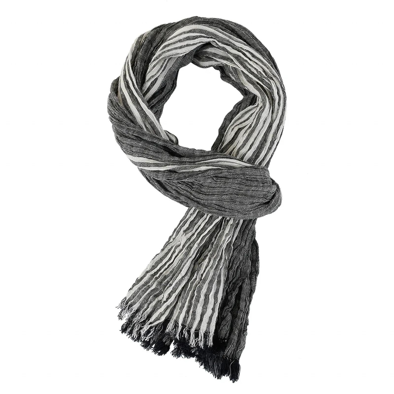 Schals Tücher Halstuch Scarf Designer Mode Männer Schal Gestreiften Baumwolle Leinen Männer Schals Herbst Winter Warme Männlichen Schal