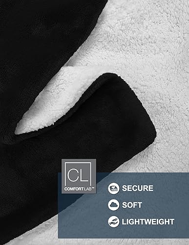 Vista 3 de Comfort Lab Manta reversible de franela Sherpa Elegante manta mullida para sofá y decoración del hogar Anti frisado no se desprende, acogedora